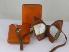 A Pair of WWI French Split Lens Flying Goggles, stamped Brevete S.G.D.G  France & Etranger in the