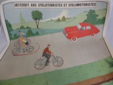 A French Public Information Notice, full colour for cycling and motoring, approx 74 x 90 cms