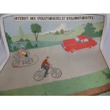 A French Public Information Notice, full colour for cycling and motoring, approx 74 x 90 cms