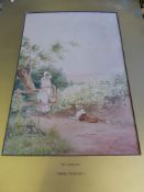 J. Barclay Two Unframed Victorian Water Colours depicting countryside scenes, one with a young