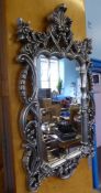 A Distress Silvered Baroque-Style Mirror, approx 70 x 120 cms