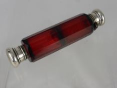 A Double Ended Victorian Cut Glass Ruby Perfume Bottle.