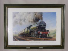 A Limited Edition Print of the 'Flying Scotsman' dated 2/5/1990 with further paperwork.