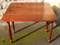 An Antique Mahogany Pembroke Drop Leaf Table, on reeded legs, approx 89 x 89 x 67 cms, together with
