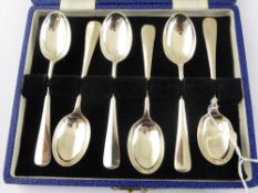 A Set of Six Silver Coronation Spoons, London hallmark dated 1953, with impressed QEII to the