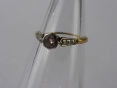 A Lady's 18 ct Yellow Gold and Platinum Solitaire Diamond Ring, Dia 18.20 pts size P approx wt 1.6