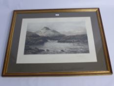 A Hand Coloured Print, Douglas Adams entitled 'A Tight Line' Connemara published by Henry Graves,