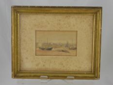 Thomas Collier RI 1840-1891, Original watercolour, entitled 'Coastal Scene', label to verso,