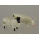 A Beswick Figures of a Ram, together with a figure of a pig CH Wall Queen 40.