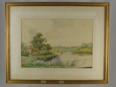 A Collection of Miscellaneous Victorian Original Water Colours, including two river scenes approx 18