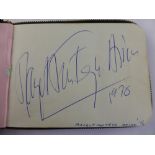 A Vintage Autograph Book, most notable signatures being those of Valerie Singleton BBC Blue Peter,