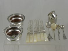A Collection of Miscellaneous Silver and Silver Plate, including Bath Abbey commemorative spoon,