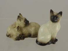 Two Beswick Figures of Siamese Cats, including 1887 and 1296. (2)