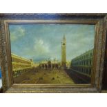 R. Hussent (French) Oil on Canvas depicting Piazza San Marco.