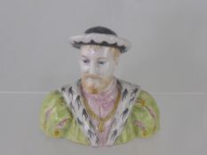 A Faience Bust of Francois, King of France, approx 7 cms.