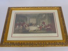 A Coloured Print of 'The Melton Breakfast' painted by F. Grant, to Rowland Errington Esq., Master of