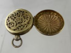 A Circular Silver Gilt Georgian Vinaigrette, Birmingham hallmark, the pocket watch style vinaigrette