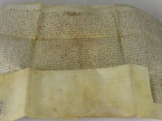 A Vellum Will & Testament for an Ann Claxham of Utlay, dd 1702 with the original wax seal.