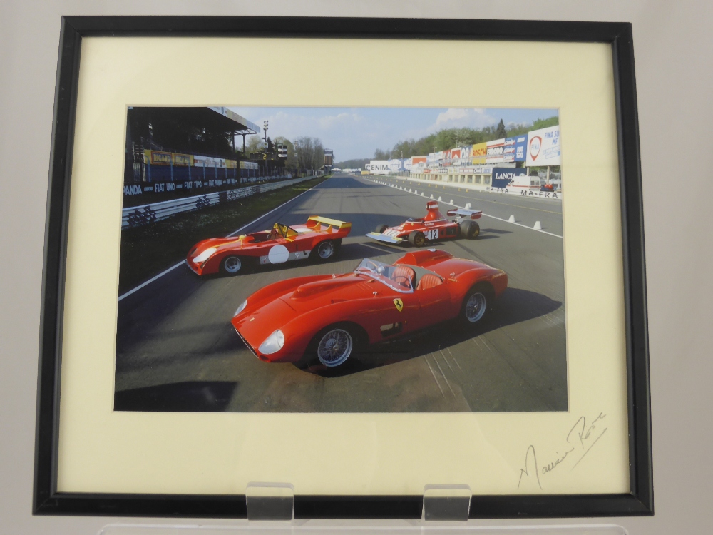 Two Coloured Photographs of Red Ferrari, by Maurice Rowe, framed and glazed. - Image 2 of 2