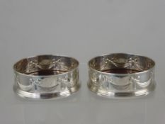 A Pair of Contemporary Solid Silver Wine Coasters, Birmingham hallmark, mm B & Co.