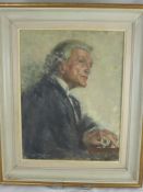 Margo Chapman, A Portrait of a Judge, original oil on canvas signed bottom left.