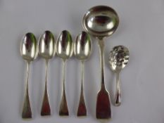 A Miscellaneous Collection of Solid Silver Spoons including sauce spoon London hallmark dd 1847,