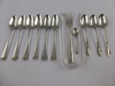 A Miscellaneous Collection of Solid Silver, including six shell back teaspoons, London hallmark,