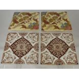 Nineteen Art Nouveau / Deco Style Fireplace Surround Tiles. (19)