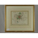 An Antique Hand Coloured Map of Birmingham, engraved by J & C Walker circa 1820, approx 25 x 21