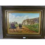 Chris Gregg 1988 - Original Oil on Canvas "Ready for Work" depicting Broadway Hill,