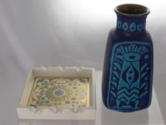 A West German Vase, by BAY, approx 20 cms together with a Carlton Ware ashtray.