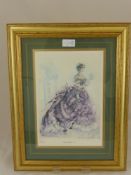 Six Limited Edition Prints Entitled "Theatre of Fashion" by Raymond Hughes, including Dinner Dress