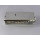 A Silver Snuff Box, Birmingham 1840 mm William Simpson, engine turned cover and side with foliate