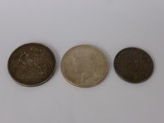 Miscellaneous Coins, including 1900 Silver Crown, 1901 Half Crown, 1922 Liberty Dollar and a Half