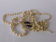 A String of Graduated Cultured Pearls, 2.5 - 8 mm, approx 39 cms long together with another