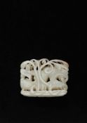 A Carved Chinese White Jade Figure of an Egret, approx 7.4 cms long.