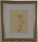 Charmaine Williamson, a pair of sepia nude studies, approx 20 x 30 cms, framed and glazed.