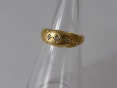 A Lady's 18 ct Gold and Diamond Edwardian Ring, size Q, approx wt 2.4 gms dd 1920 mm B.S.