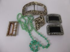 A Collection of Costume Jewellery, including an Arts & Crafts silver metal buckle, Brevet bird dress
