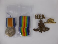 A WWI Pair of Medals, named to Pte. W. Fowler R.F.A. Service No. 756245 with M.I.C. and period