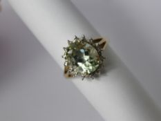 A 14 Ct Gold Lady's Blue Stone Ring, size P, approx wt 2.9 gms.