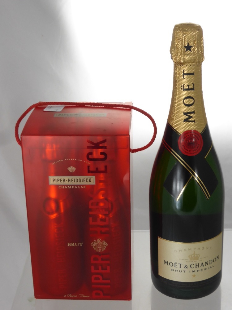 A Box Set of Four Bottles Labelled Piper-Heidsieck (4 x 200 ml), together with a bottle labelled