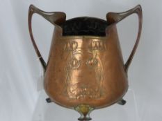 A German Art Nouveau Copper and Brass Wine Cooler, designed by Carl Deffner, Esslingen,, with