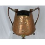 A German Art Nouveau Copper and Brass Wine Cooler, designed by Carl Deffner, Esslingen,, with