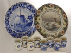 A Set of 8 Delft Spirit Shots, commissioned by the "Bols" Distillery in Holland, approx 5 cms