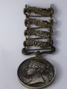 A Queen Victoria 4 Clasp Silver Crimea War Medal. The medal engraved C. Powell, 11th Hussars,