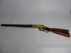 Winchcester Model 66 'Yellow Boy' Deactivated Carbine by Uberti. The rifle cocks, dry fires and