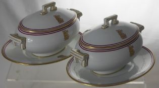 A Miscellaneous Collection of Porcelain Sauce Tureens, 2 x Messrs Daniell, Bond Street, London,