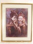 Walter A. Elliott, limited edition print entitled "Two Little Clowns", print signed bottom right