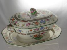 A Large Copeland Spode "Chinese Rose"  Lidded Tureen on Stand together with a trio of Royal